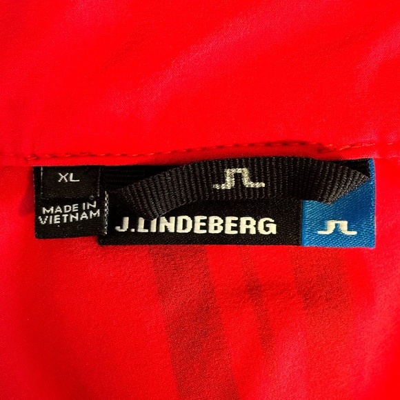 J. Lindeberg Red Black Gray Full Zip Lightweigh Soft Shell Stretch Jacket Sz XL - Picture 8 of 12